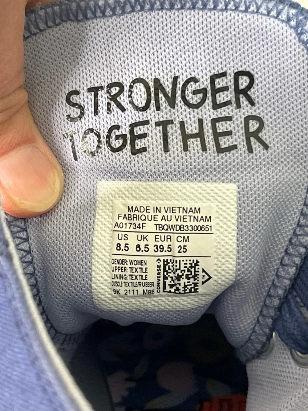 Size 8.5 Converse Chuck Taylor All Star High We Are Stronger Together